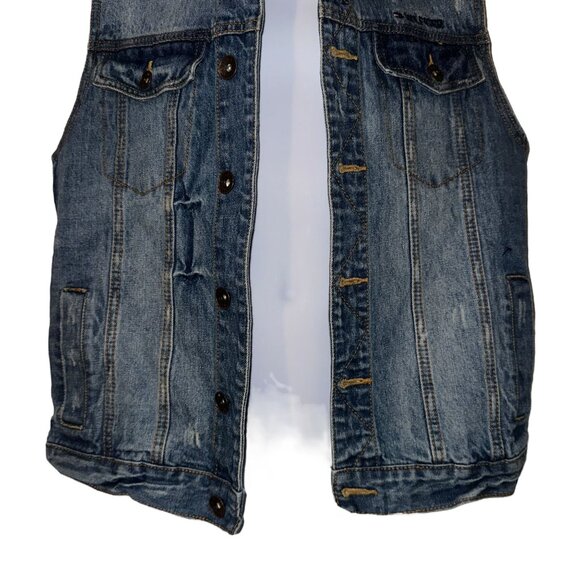 Tommy Hilfigher Jean Denim Vest Boys L 16 18 Patriotic Flag 4th of July Holiday - Picture 3 of 10